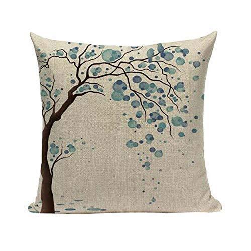 LYN Cotton Linen Square Throw Pillow Case Decorative Cushion Cover Pillowcase for Sofa 18"X 18" Lyn-82 (7)