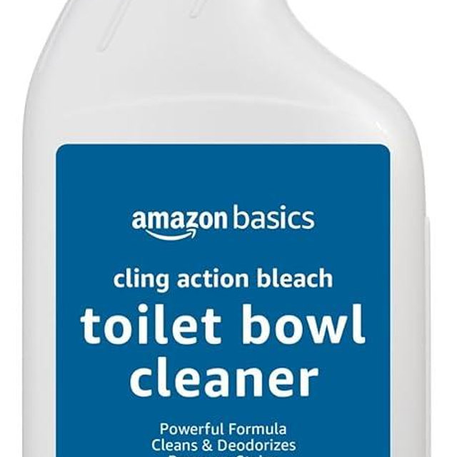 Amazon Basics Toilet Bowl Cleaner with Cling Action Formula, Bleach, Fresh Scent, 24 Fl Oz, Pack of 1