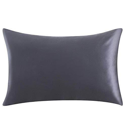 ZIMASILK 100% Mulberry Silk Pillowcase for Hair and Skin Health,Both Sides 19 Momme Silk,1pc (Queen 20''x30'', Space Gray)