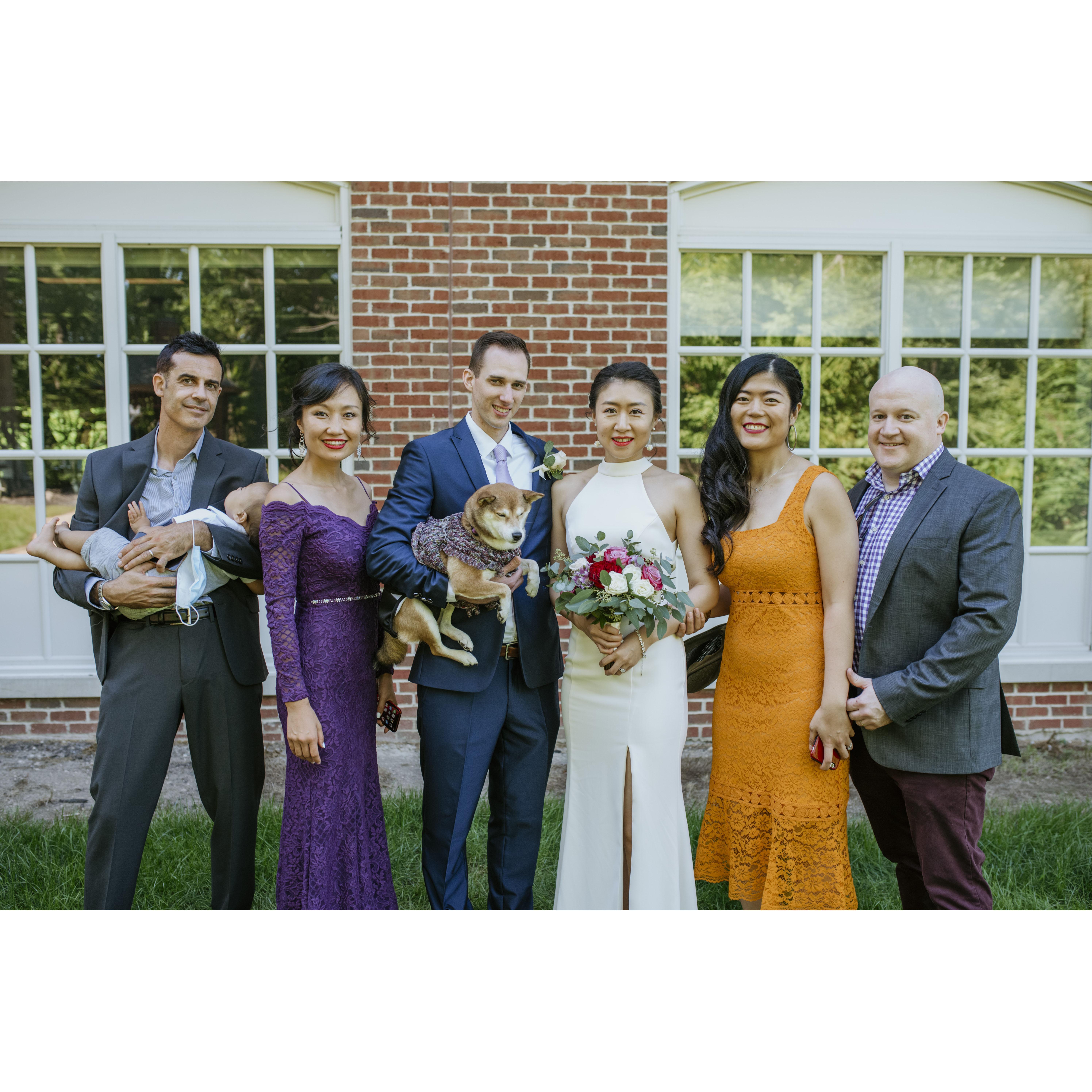 09/04/2020 Wedding Day in Westlake, OH - due to no one from Zoie's family could attend from China, it meant the world to the Bride and Groom to have two of Zoie's Chinese "sisters" there for her.
