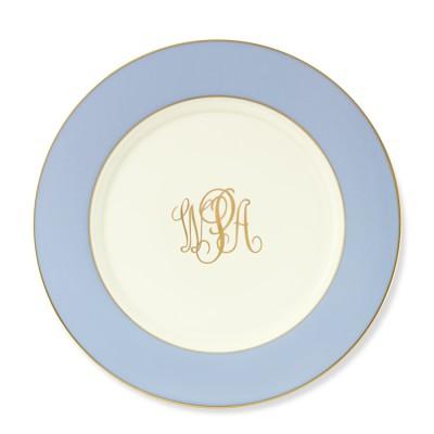 Pickard Color Sheen Monogrammed Charger Plate in Blue