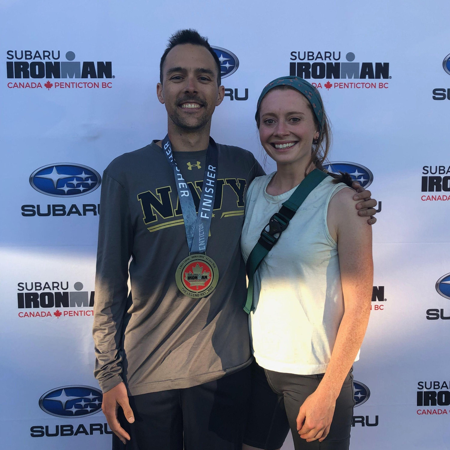 Post 140.6 - Penticton, Canada. One of us was more tired than the other ;)