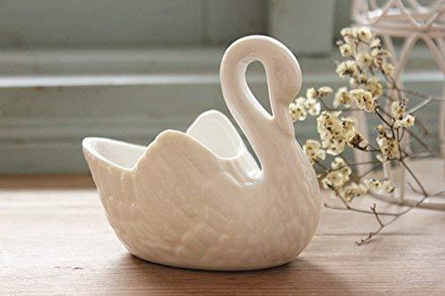 Good wife 2pcs Lovely Swan White Ceramic Planter for Succulents Decorative Succulents Pot Mini Flower Pot Home Garden Decoration