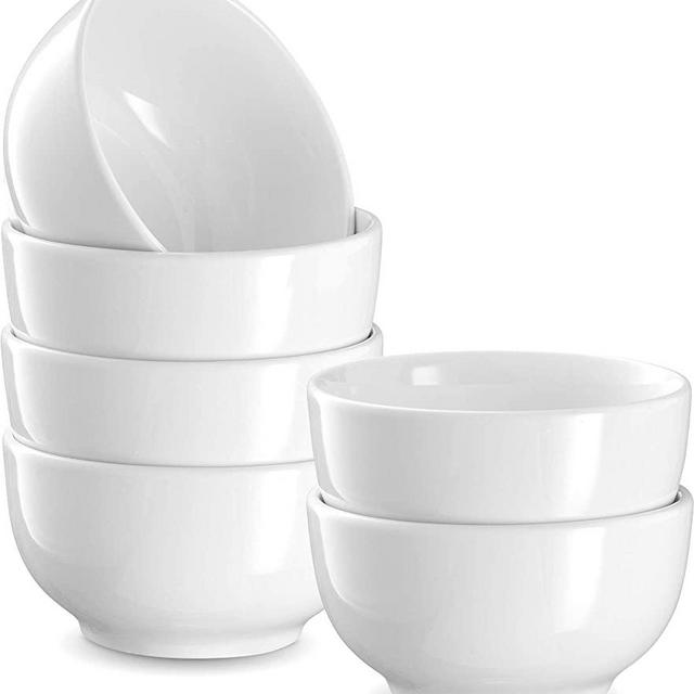 Prep Bowls, by Kook, Ceramic Make, White, Set of 6