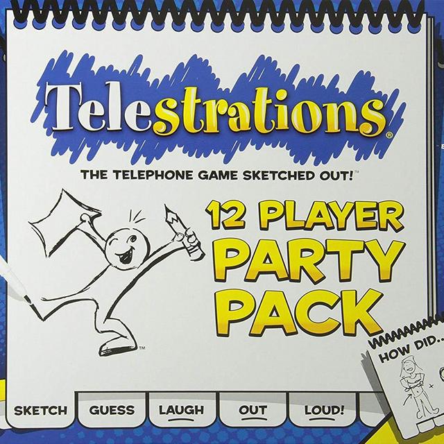 USAopoly Telestrations Party Pack 12 Player Party Game | #1 Party Game for all ages | Play with your friends and family | The fun game Telestrations with 600 new phrases to sketch