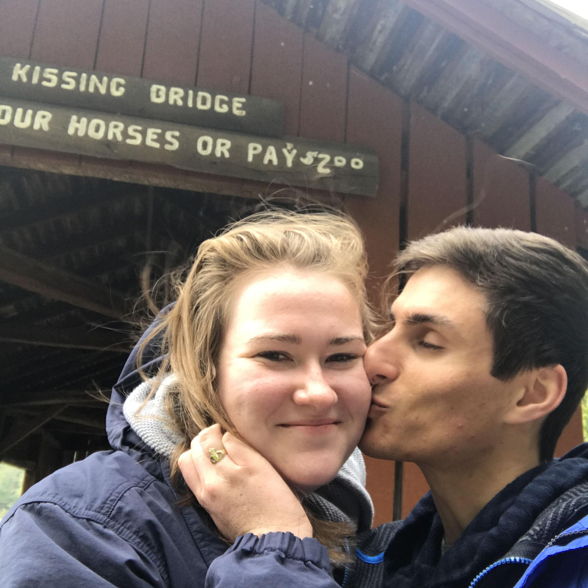Brenna's first visit to the Kissing Bridge at Deer Valley