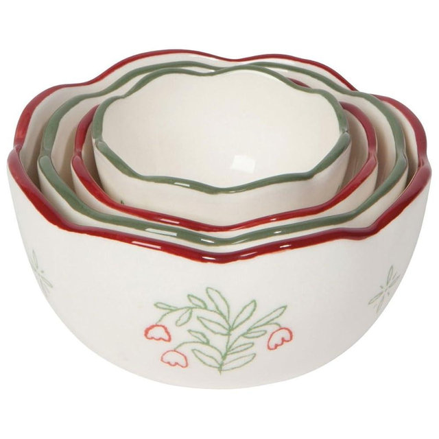 Danica Heirloom Stoneware Farmhouse Nesting Bowls Set, 4 Assorted, 10,5,3,2 oz, Ceramic