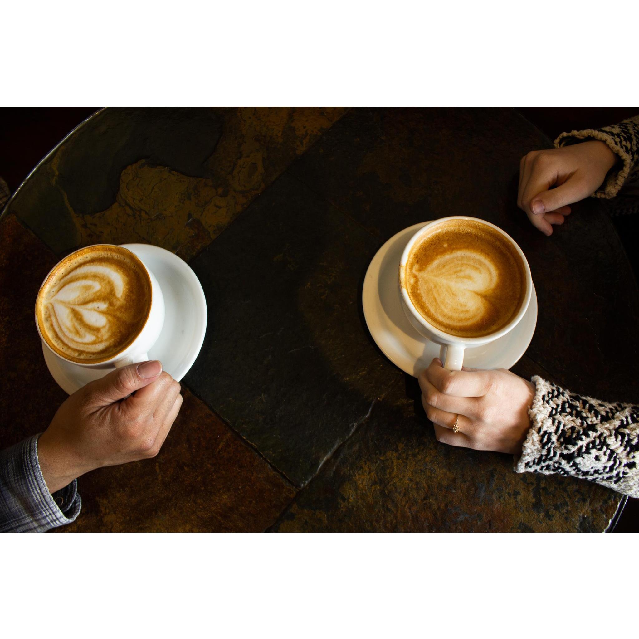 How many cups of coffee have we had?-Jamin  
I think it's our third one, honey. -Olivia
Do you think we should maybe cut back? -Jamin
Maybe...nah! -Olivia