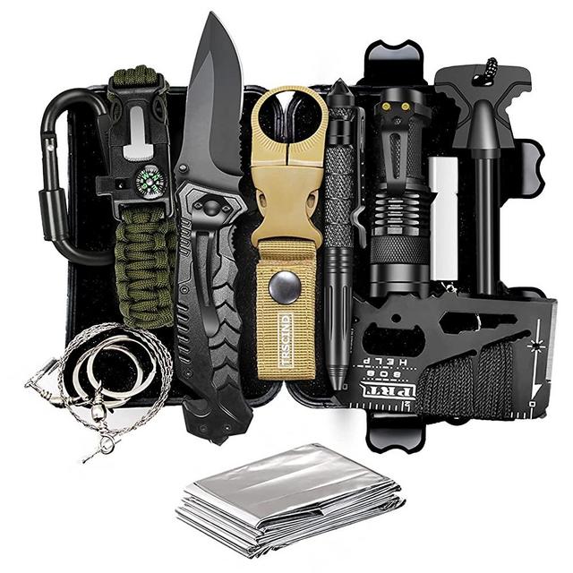 TRSCIND Compact 11-in-1 Survival Gear Kits with Paracord Bracelet, Multi-Purpose EDC Outdoor Emergency Tools and Everyday Carry Gear, Official Survival Kit