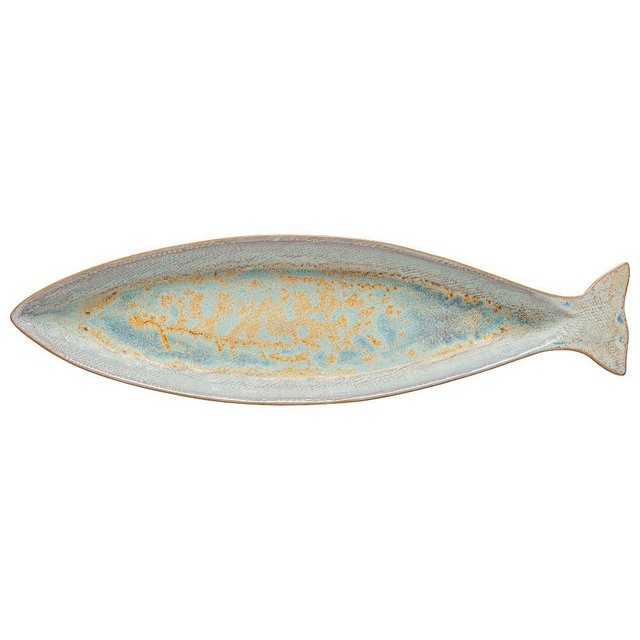 Dori Narrow Fish Platter, Light Blue, 18.3"W