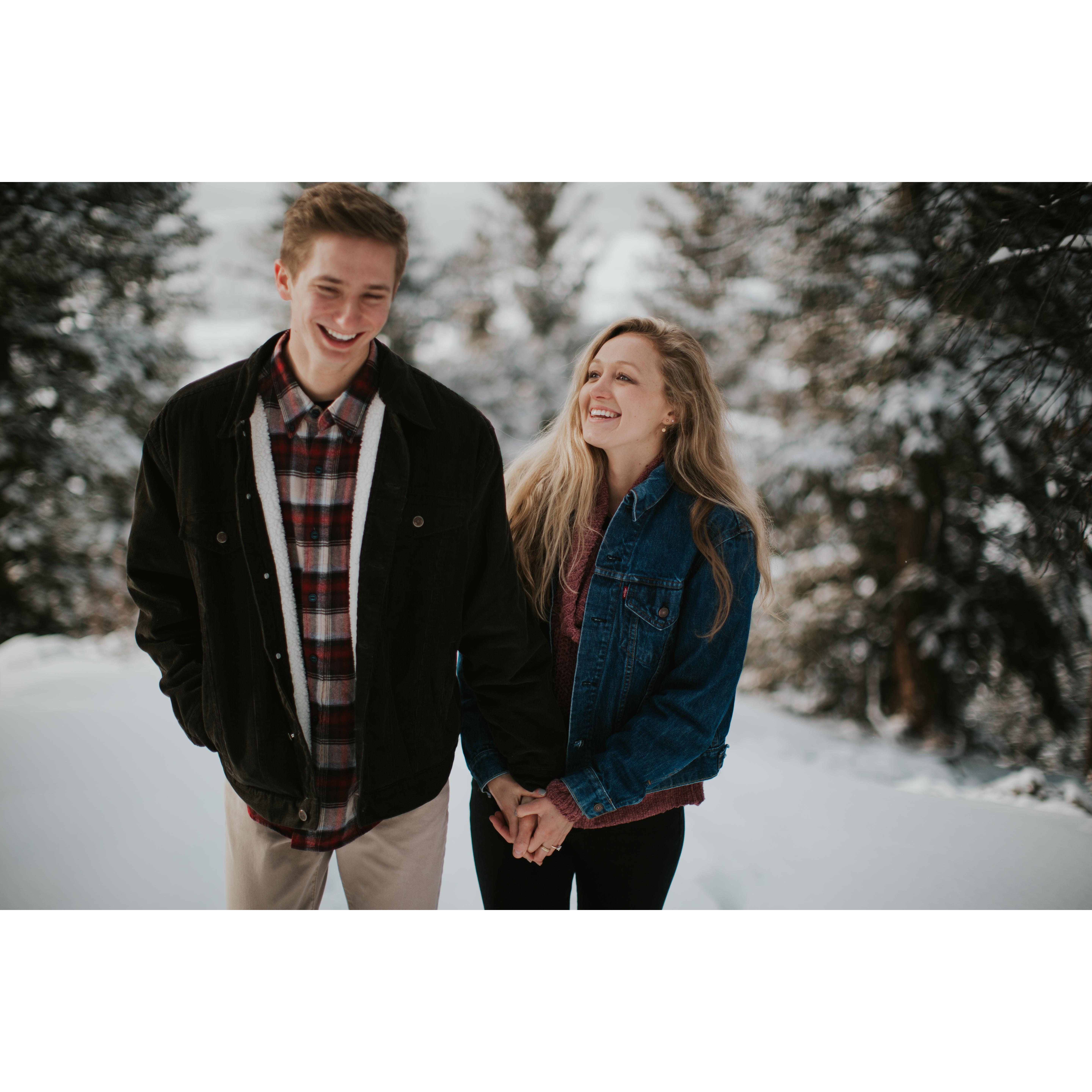Our first steps as engaged humans! Laughing at the fact that we are kids getting married and the journey ahead!