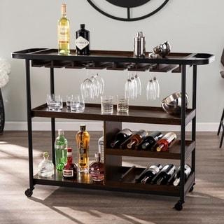 Tianna Rolling Bar Cart with Wine Rack