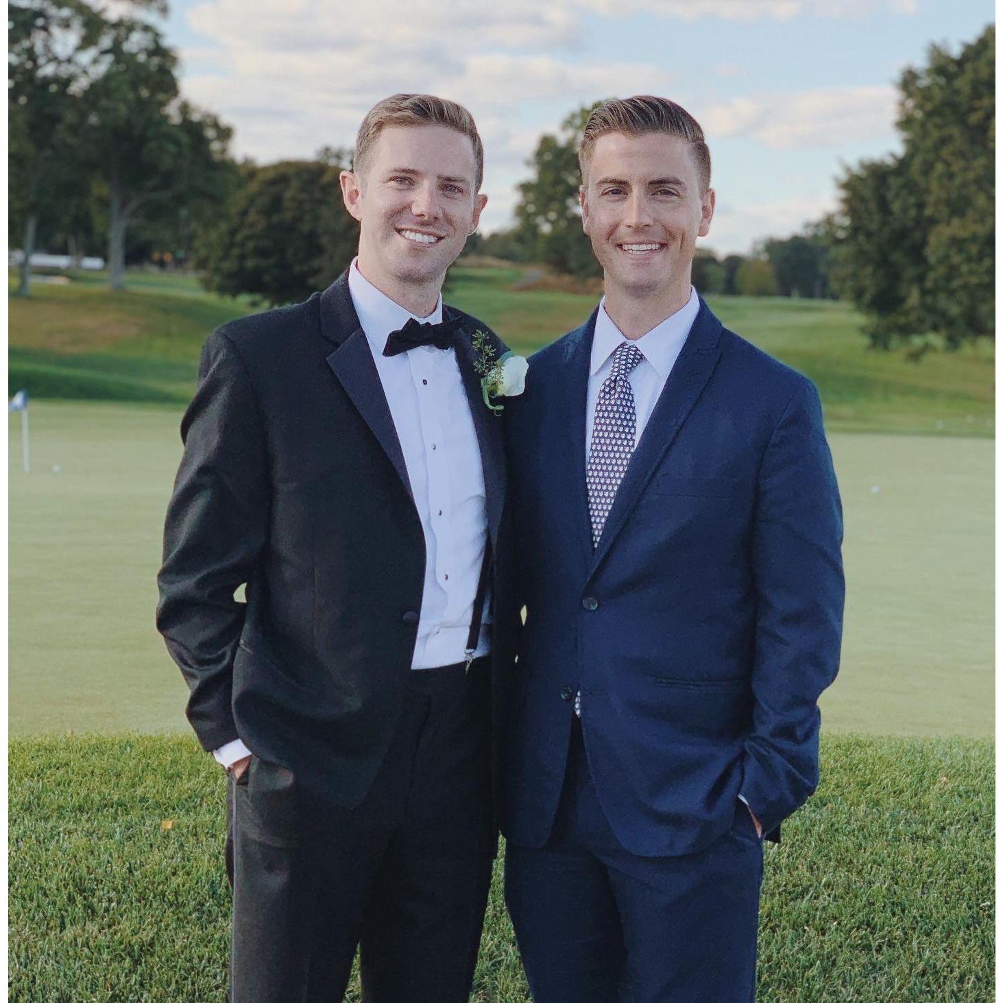 Fancy attire for PJ's sister Katie's wedding!