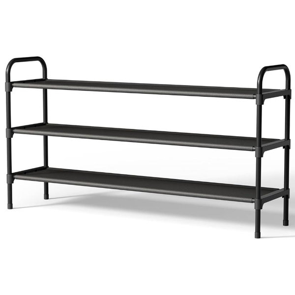 Extra Long 3-Tier Shoe Rack - Black, 39"