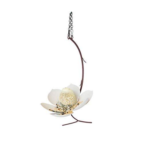 Desert Steel 409-104 W Magnolia Flower Hanging Bird Feeder-(14”L x 10”H x 6”, Single