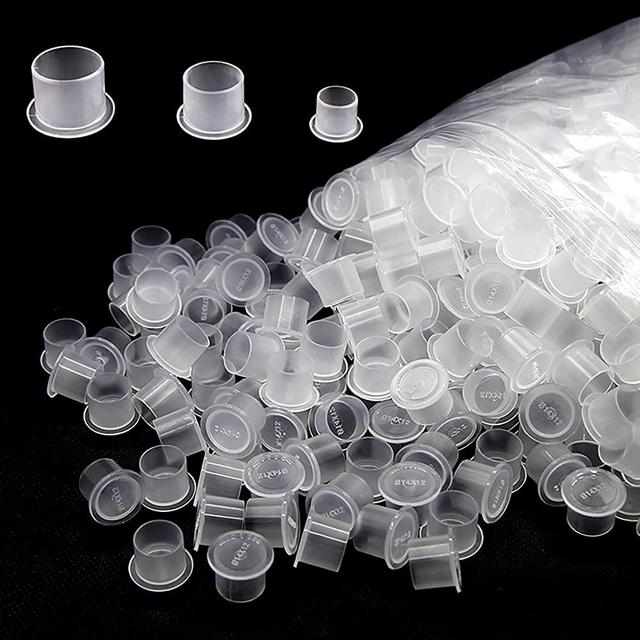 Tattoo Ink Caps 900Pcs Mixed Size Plastic Tattoo Ink Cups with Base Disposable Tattoo Pigment Cups for Tattoo Accessories and Supplies