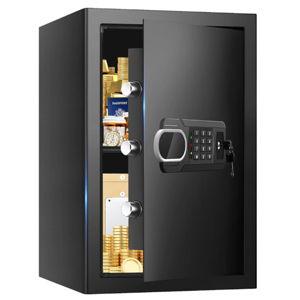 3.4 CUFT Large Home Safes Water and Fireproof, Fireproof Safe for Documents with Spare Key and Electronic Keypad, Removable Shelf, Combination Digital Money Safes for Cash, Documents, Jewelry
