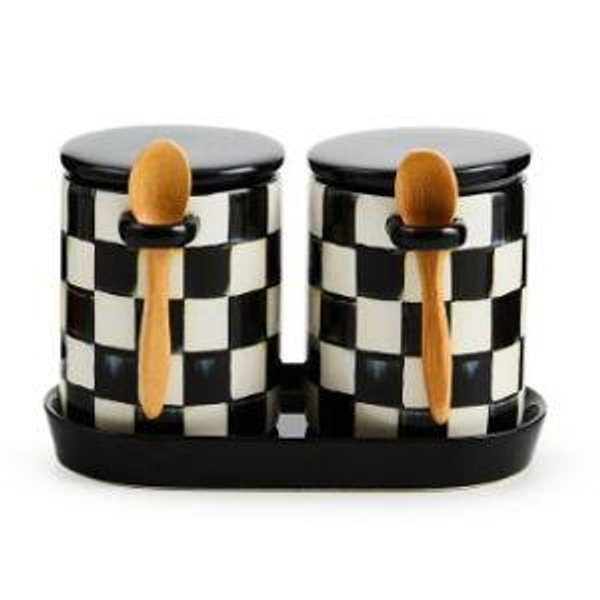 Courtly Check Farmhouse Canisters, Set of 2