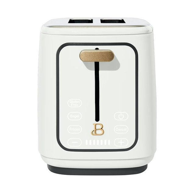 2 Slice Digital Toaster with Touch Control Panel, Adjustable Toast Shade Settings, Wide Bread Openings, Bagel & Frozen Modes, Removable Crumb Tray (White Icing)