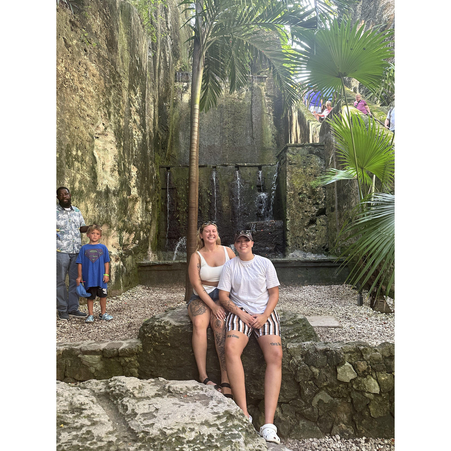 Visiting the Queen's staircase in Nassau.