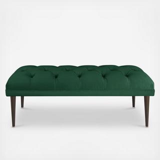 Cone Leg Tufted Bench