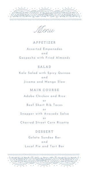Carmel | Powder Blue | Zola Wedding Menus