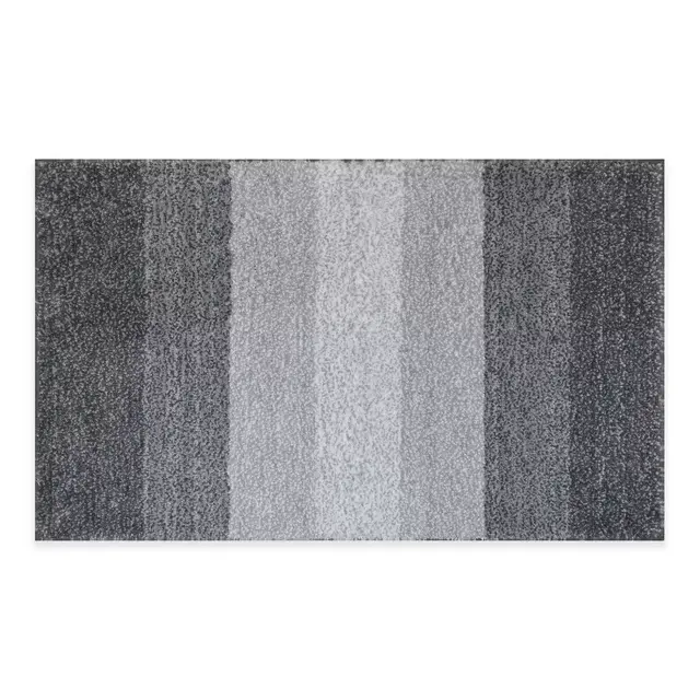Fashion Ombre Striped 20'' x 33'' Bath Mat in Grey