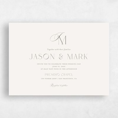 Dark Sage, Green Wedding Invitation - Galiena Landscape