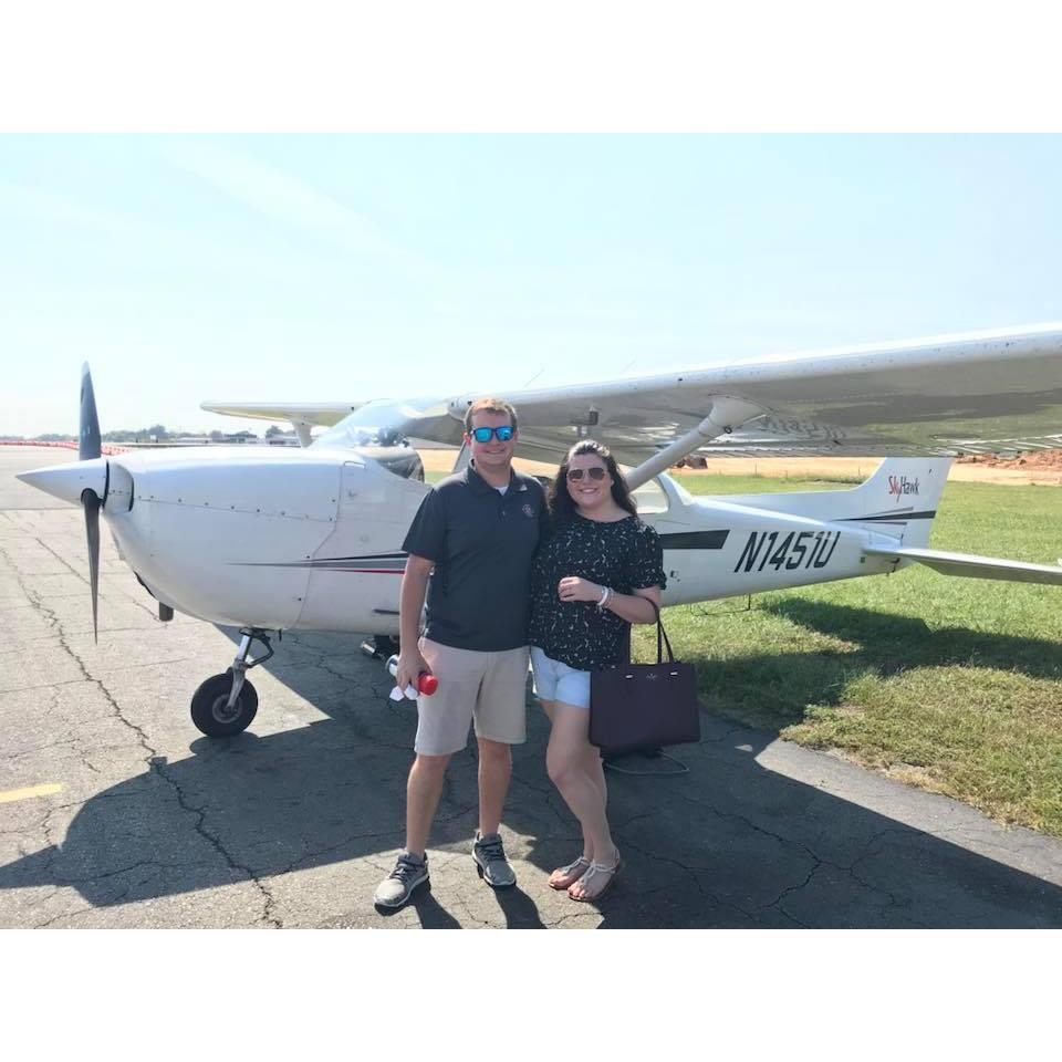 September 2017: The first time Chris took me up in an airplane with him! We flew out of the Smith Reynolds Airport in Winston-Salem!