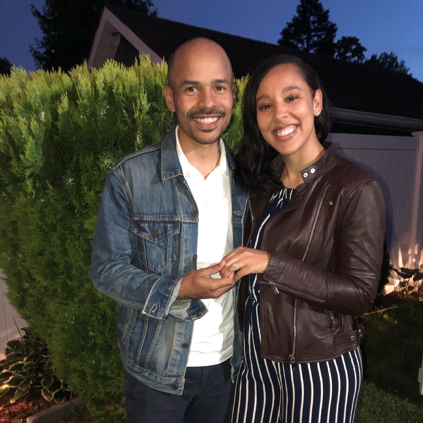 Celebrating their engagement back in New York with the Shayne Family.