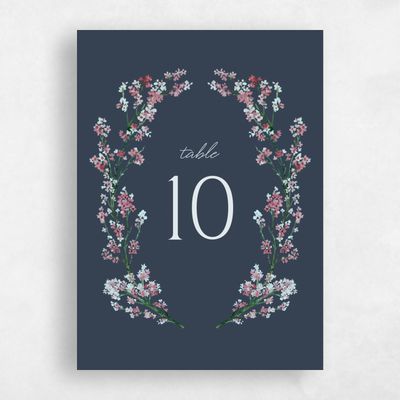 Grayed Navy, Black Wedding Table Number - Allamia