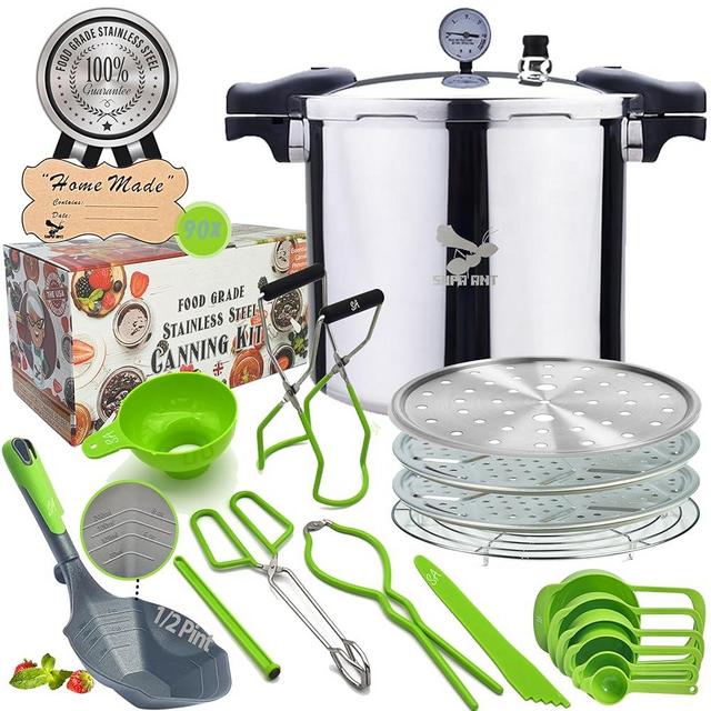 Supa Ant Pressure Canner 23 Quart with Canning Supplies - Canner Pressure Cooker for Canning - Can Cooker - Pressure Pot - Canning Pressure Cooker - Pressure Canner Kit - Pressure Canner with Gauge