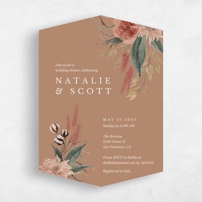 Brown Diamond Wedding Wedding Shower Invitation - Monahan Classic