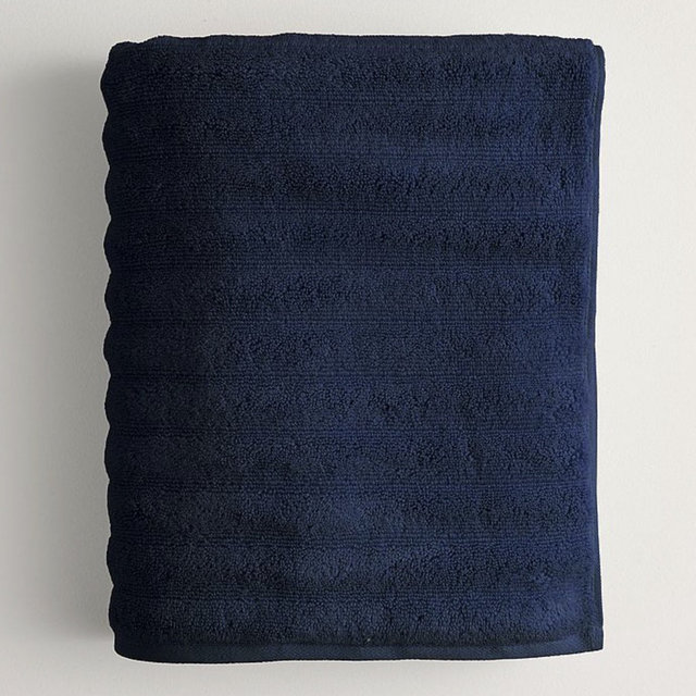 Sonoma Goods For Life® Quick Dry Ribbed Cotton Bath Towel, Bath Sheet, Hand Towel or Washcloth - Navy, WASH CLOTH