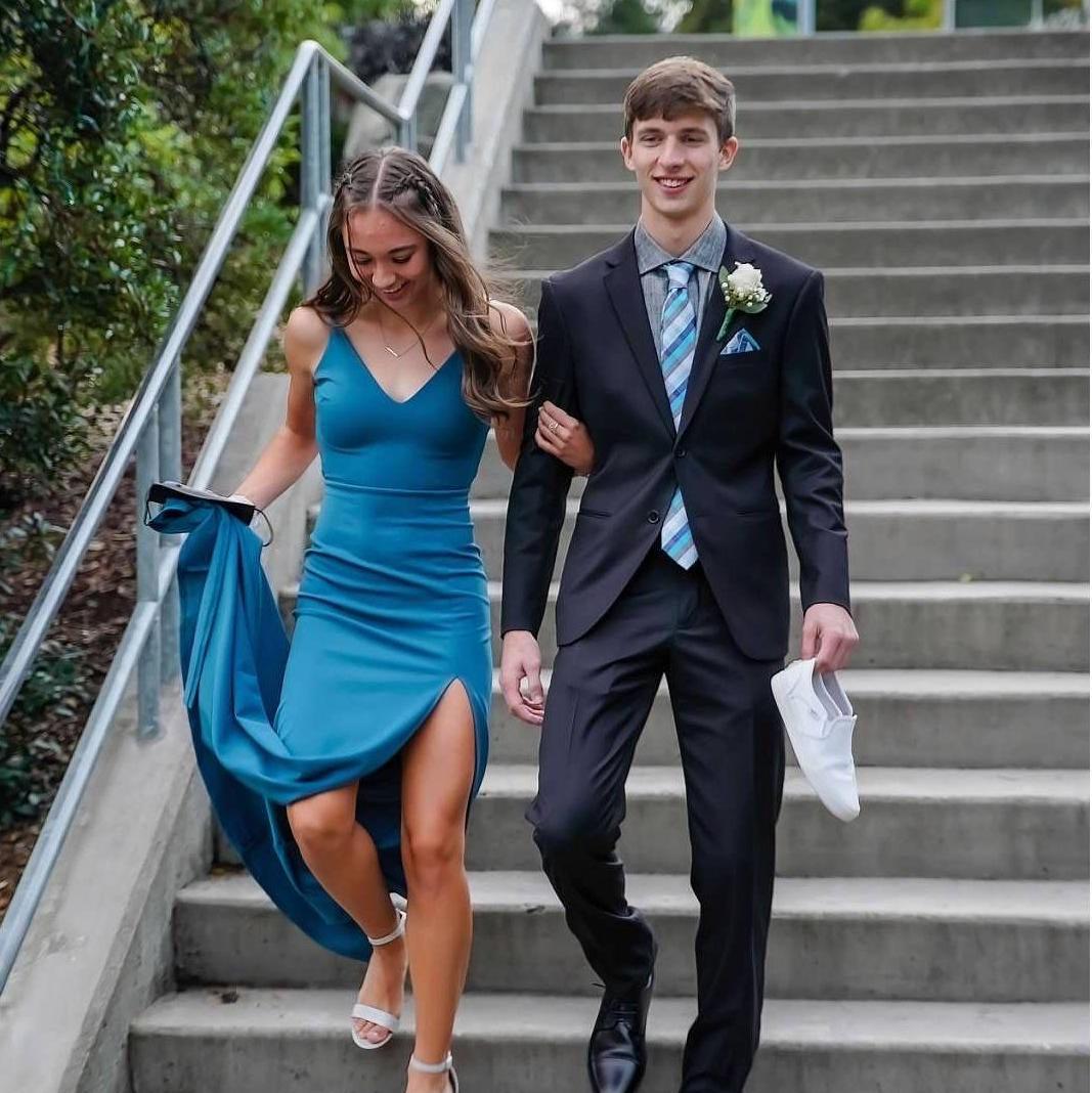 The first dance we ever went to together our senior year of high school