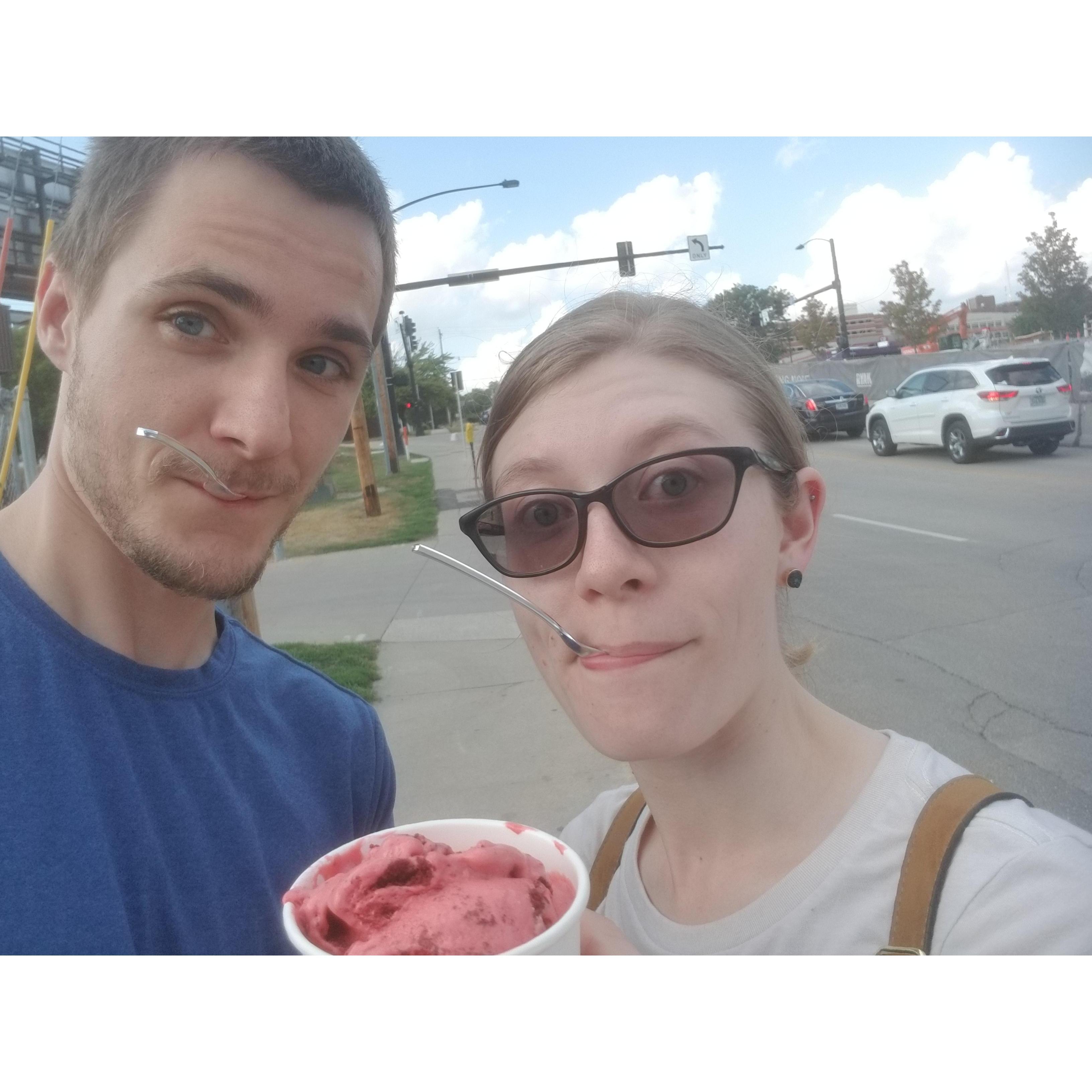 Trying out Black Cat ice cream.