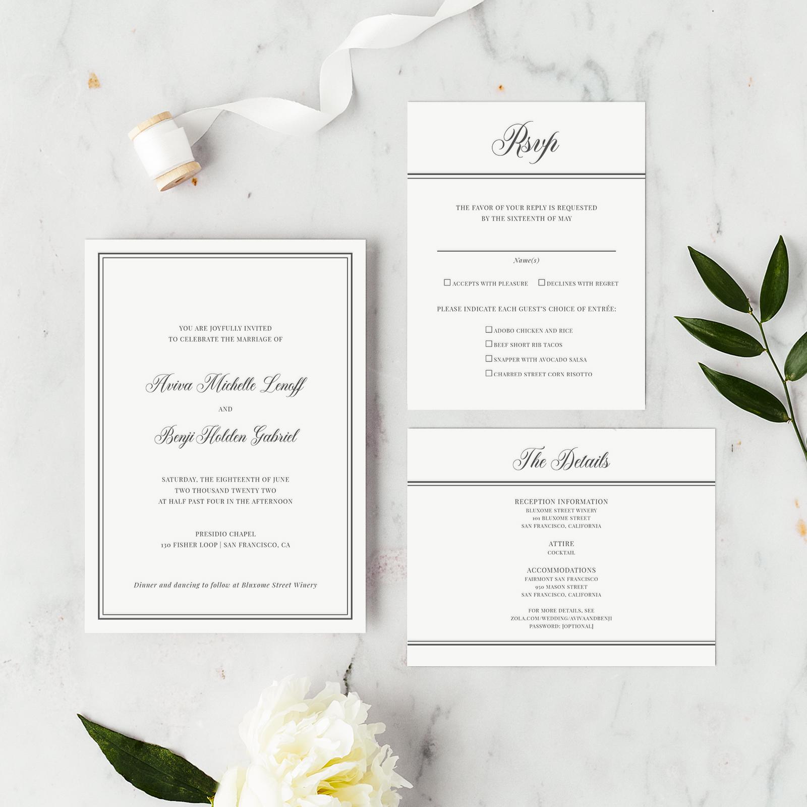 Stauffer Type Letterpress | Black | Zola Wedding Invitations