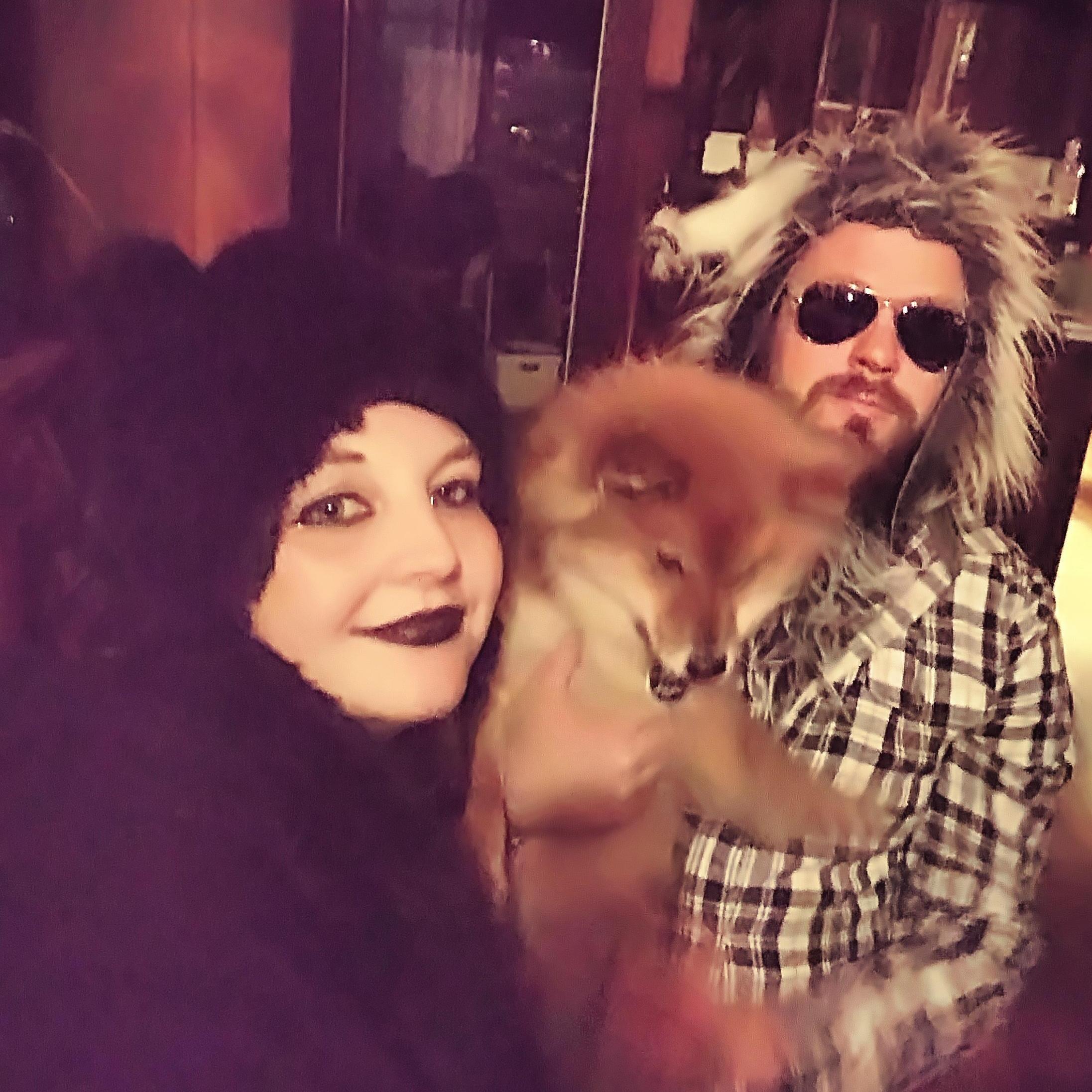 Goofy and fun on Halloween with our doggy Stevy!