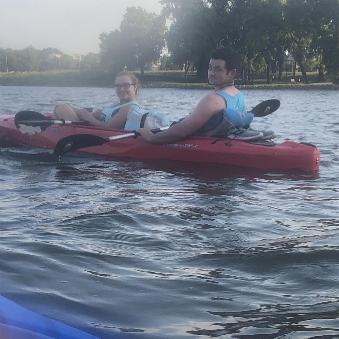 Jess definitely helped paddle