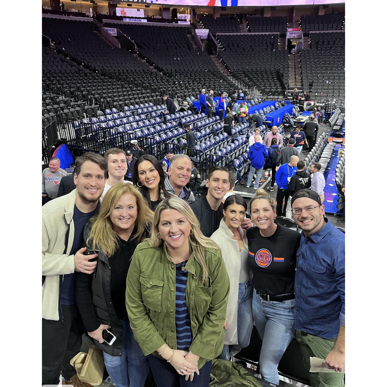 The Arch clan cheering Ryan on at the 76er's vs Knicks game in Philly!