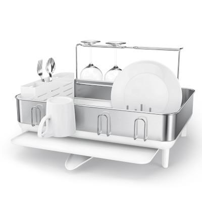 Simplehuman Steel Frame Kitchen Dishrack, White