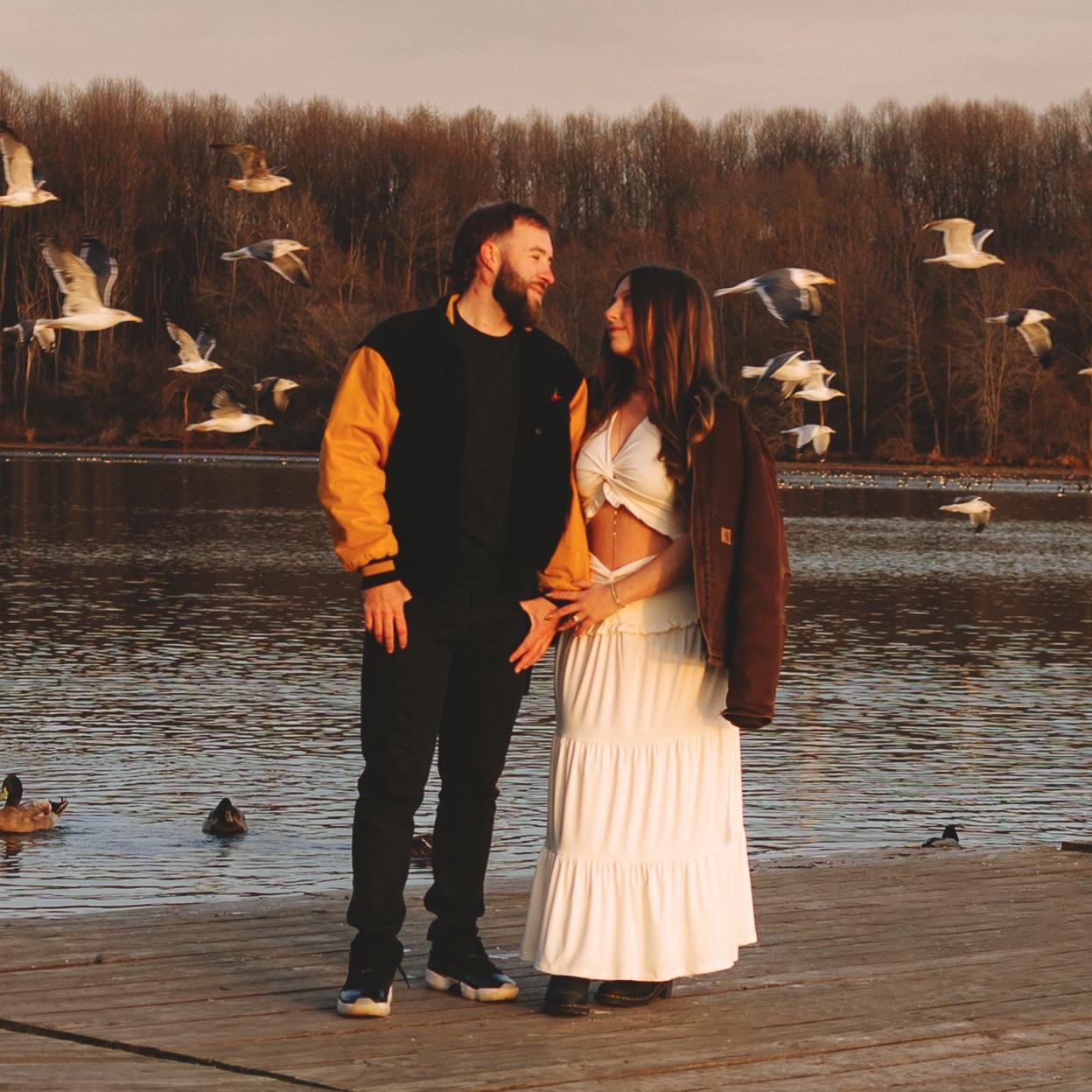 At our engagement photo sesh. The birds were flyinnnn'