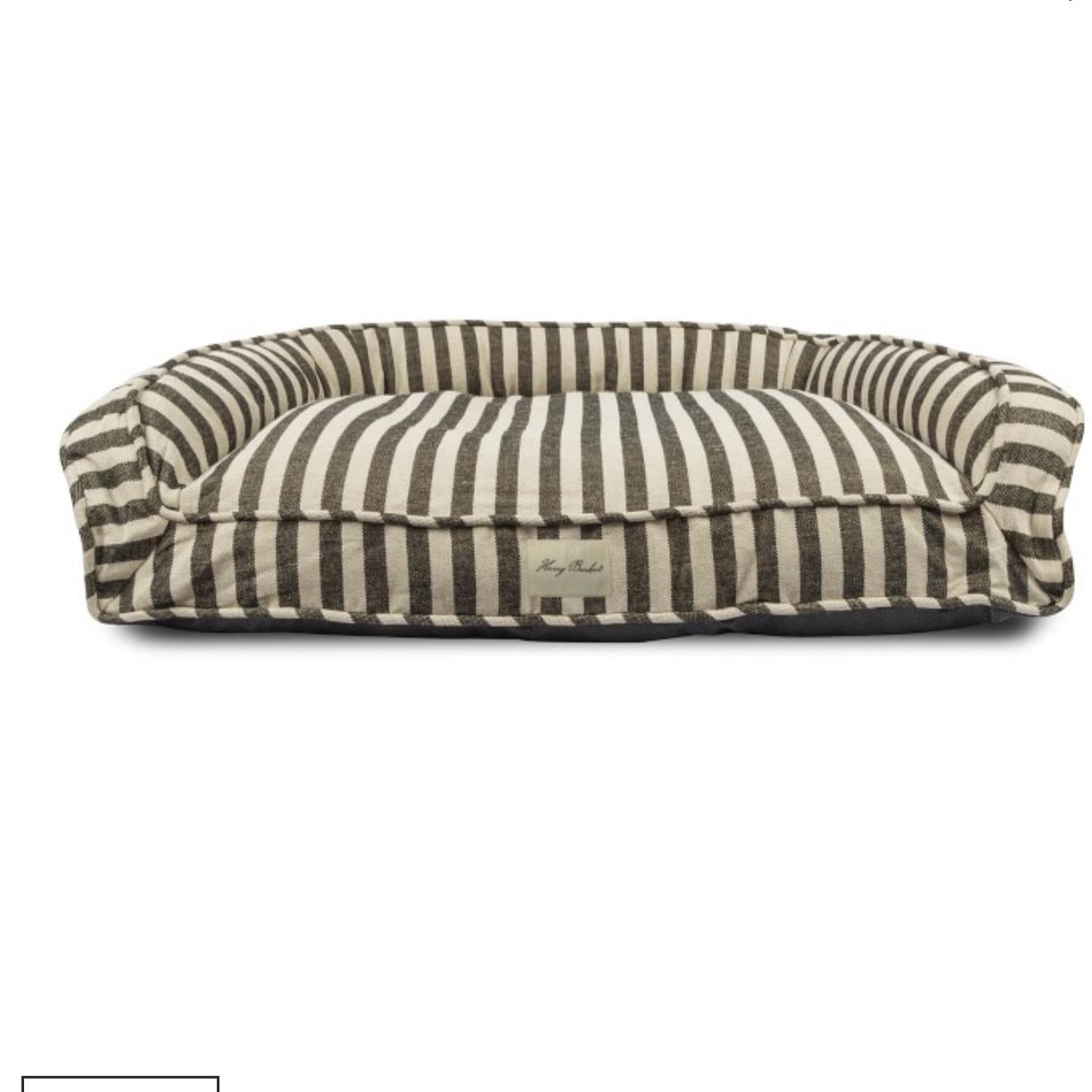 Harry Barker Vintage Stripe Dog Lounger, Medium, Black