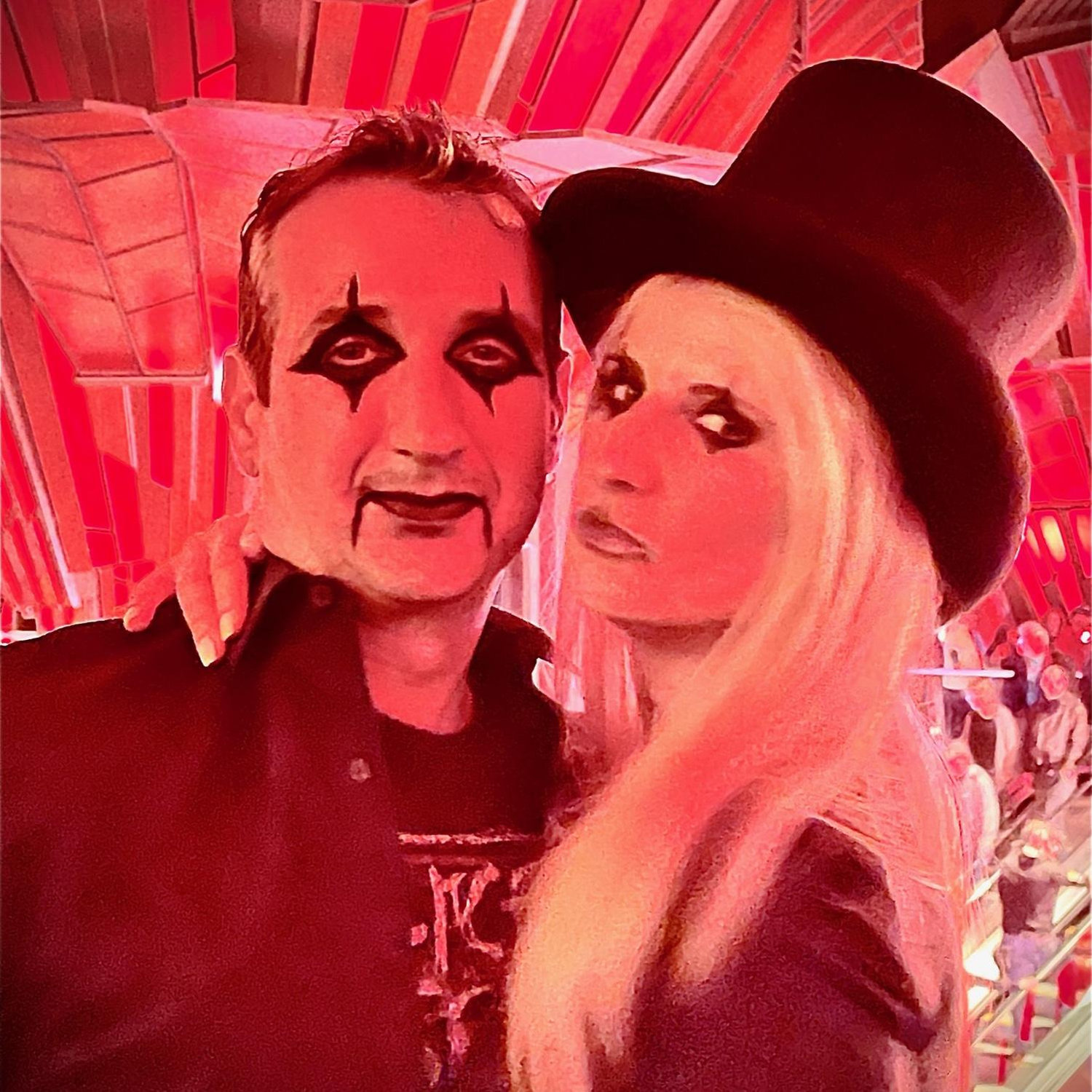 Alice Cooper concert…also, first pic sent to Mom and Dad of Caroline.