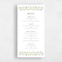 White Wedding Menu - Oriana