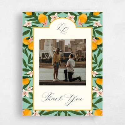Blue Monogram Wedding Thank You - Melissa Photo