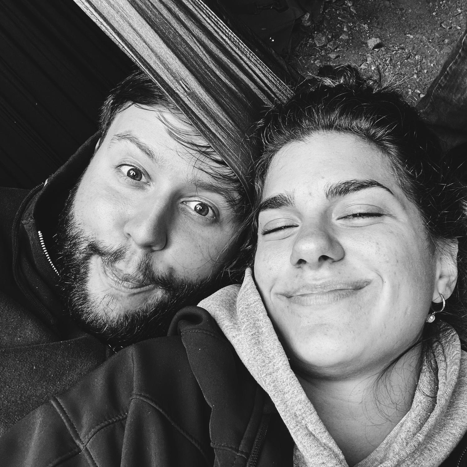 Three of our favorite things: camping with friends, hammocking, and each other!
