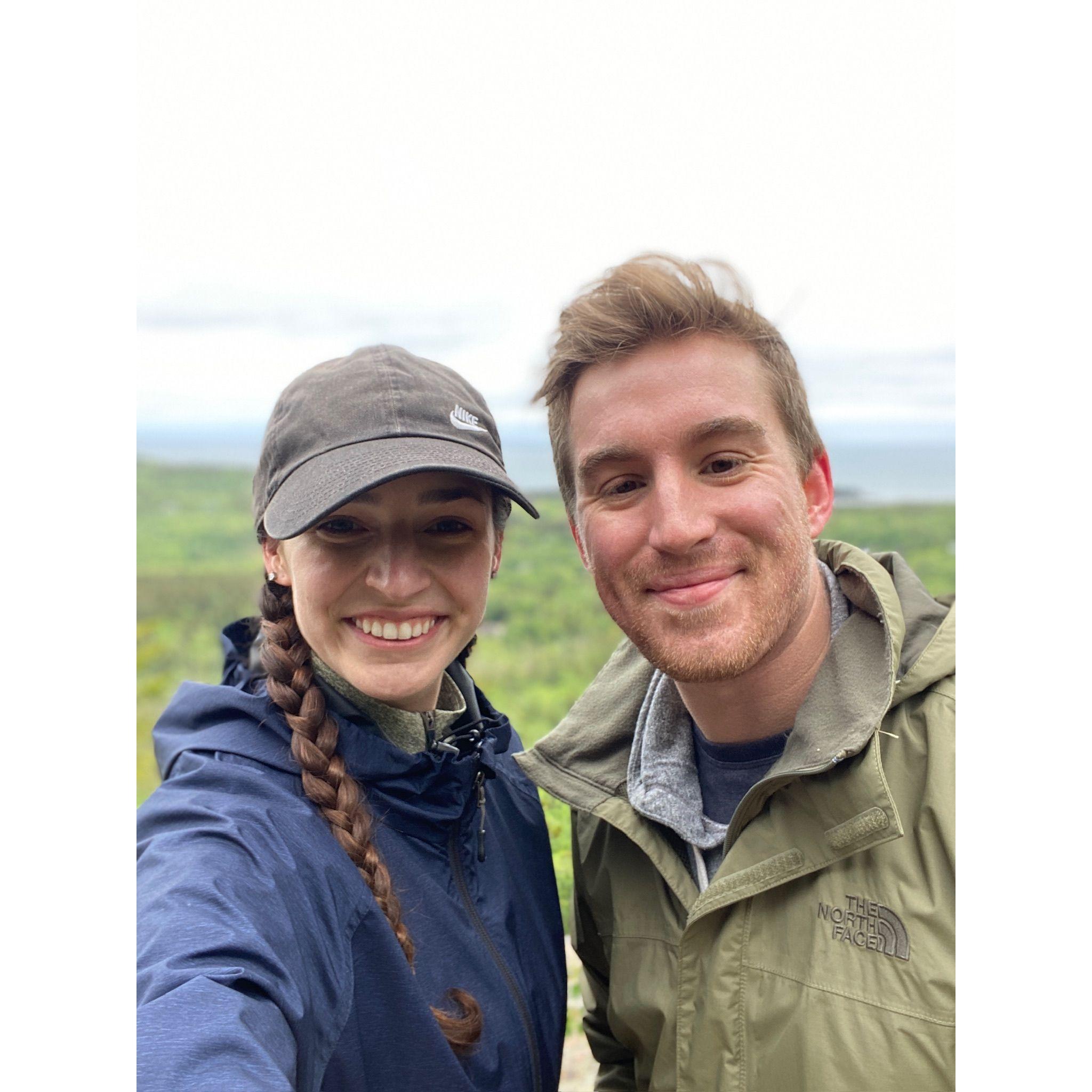 Top of Cadillac Mountain, right after Zach proposed
