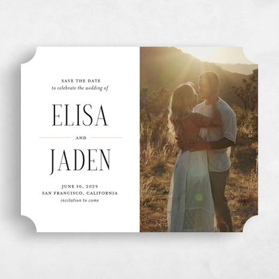 White Ticket Wedding Save the Date - Cole Photo
