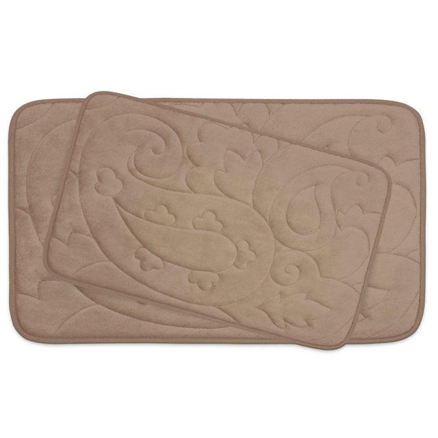 Bounce Comfort Pelton Memory Foam 2-Piece Bath Mat Set in Linen